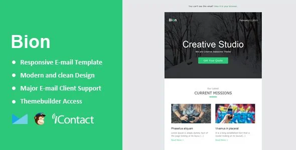 Bion - Responsive Email + Themebuilder Access