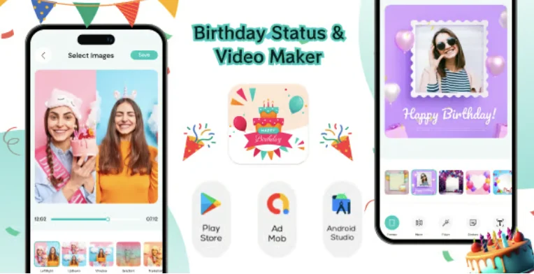Birthday Status & Video Maker - Birthday Wishes - Age Calculator - Greeting Cards - Reminder