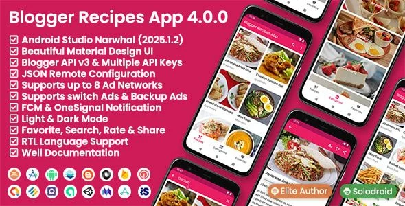 Blogger Recipes App - Blogger API v3