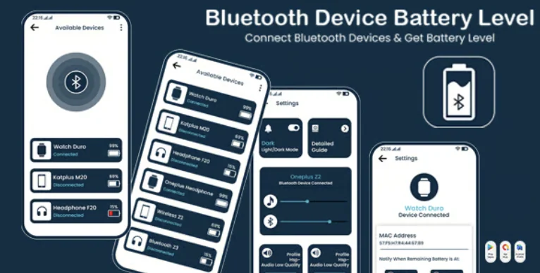 Bluetooth Device Battery Level - HeadSet - Bluetooth Devices and Pair - Bluetooth Notification