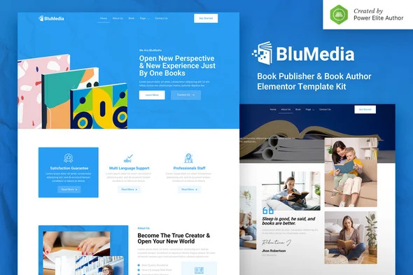 BluMedia - Book Publisher & Book Author Elementor Template Kit