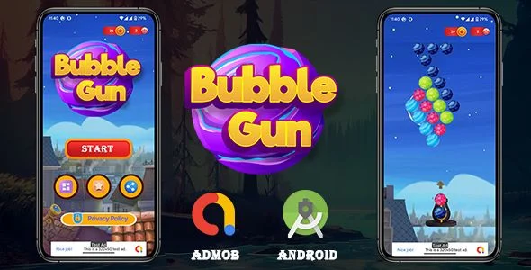 Bubble Gun Game with Admob Ads and Facebook Ads(Supported All Android Version)