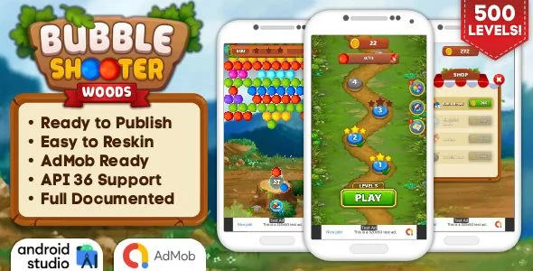 Bubble Shooter Woods - Bubble Shooter Game Android Studio Project with AdMob Ads + Ready to Publish