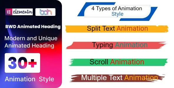 BWD Animated Heading addon for elementor