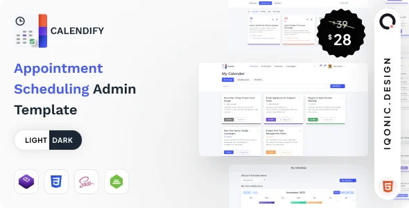 Calendify - Appointment & Calendar Schedule Admin Template