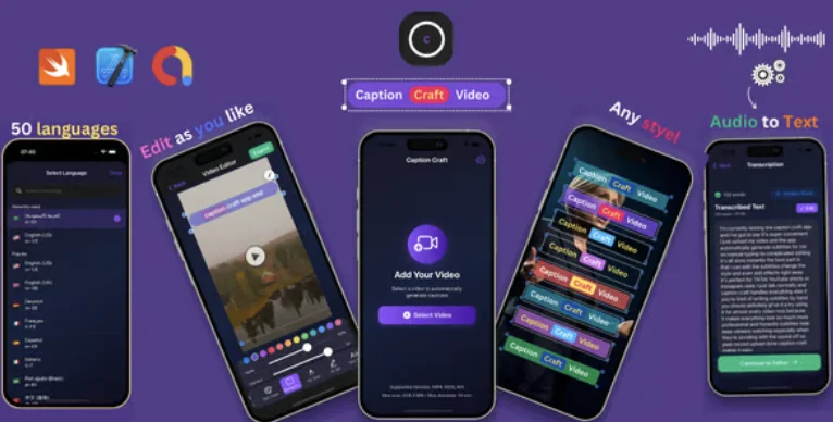 Caption Craft - AI Video Subtitle Generator for iOS