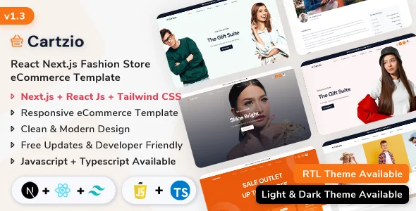 Cartzio - NextJs eCommerce Template (Next.js + React Js + Tailwind CSS v4)