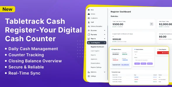 Cash Register Module for Tabletrack