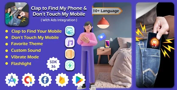 Clap To Find My Mobile - Don’t Touch My Mobile - Find My Phone by Clap - Mobile Finder - Android App