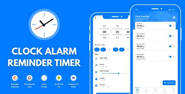 Clock Alarm Reminder Timer with AdMob Ads Android