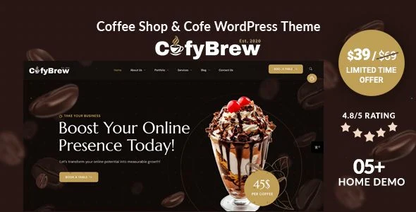 Cofybrew - Coffee Shop & Cafe WordPress Theme