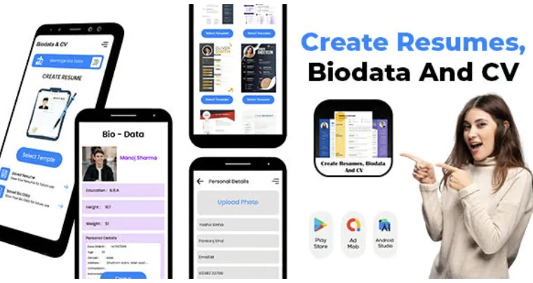Create Resumes - Biodata and CV Maker for Job - Resume Builder App - CV Engineer - Resume Creator