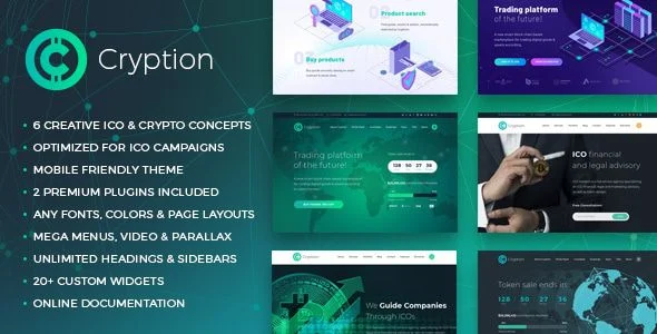 Cryption - ICO/ Cryptocurrency & Blockchain WordPress Theme