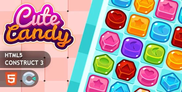 Cute Candy Match 3 Construct 3 HTML 5 Game