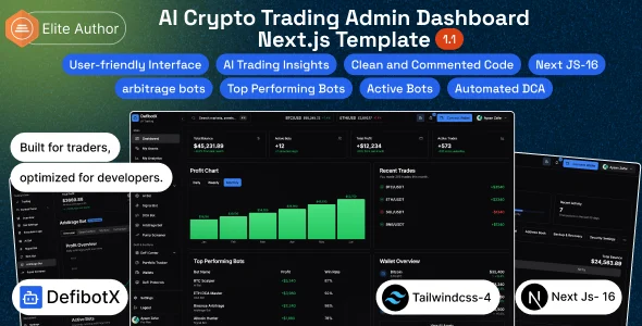 DefibotX - AI Crypto Trading Admin Dashboard Next.js Template