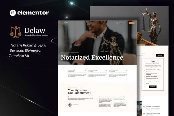 Delaw - Notary Public & Legal Services Elementor Template Kit