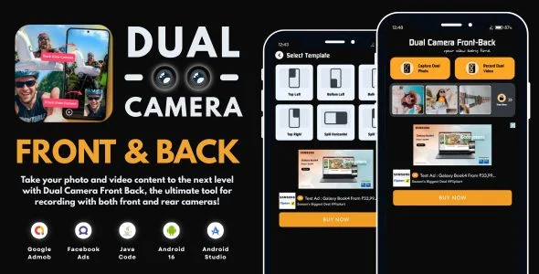Dual Camera Front Back with AdMob Facebook Ads Android