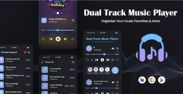 Dual Track Music Player - Dual Audio Player - Duo Music Player - Two Multi Songs Songs Play Together