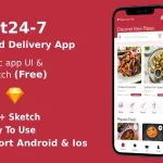 Eat 24/7 ANDROID + IOS | UI Kit | Ionic | Food Delivery App | Free Sketch File