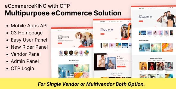 eCommerceKING - Multipurpose Online eCommerce Store Script with OTP Addon