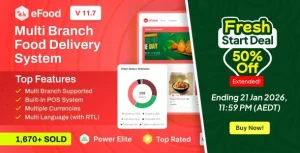 eFood - Food Delivery App with Laravel Admin Panel + Delivery Man App