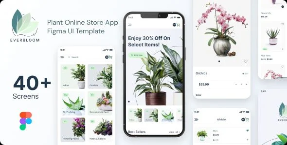 Everbloom - Plant Online Store App Figma UI Template