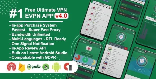 eVPN - Free Ultimate VPN | Android VPN, Billing, Admob, Push Notification