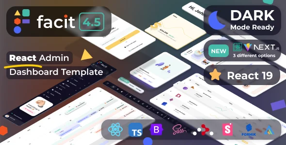 Facit React | React Admin Template (Create React App, Vite or NextJs) [React TS]