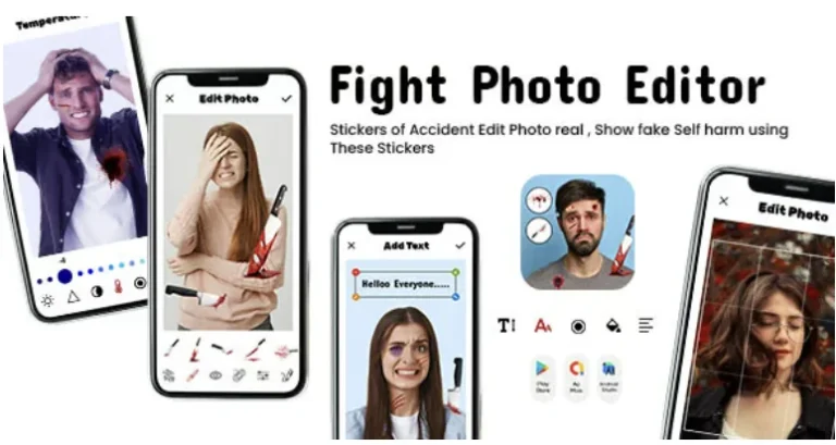 Fight Photo Editor- Battle App - Photo Editor - Fight Injury Face Photo Editor - Fight Prank
