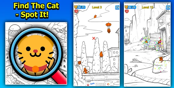 Find The Cat - Spot It 2D Game Unity Source Code