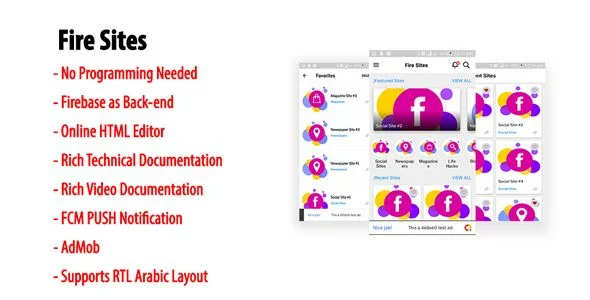 Fire Sites | Native Android Multi-category & Multi-site WebView App with Firebase Back-end