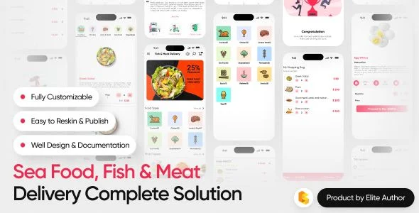 Fish And Meat Online Delivery Android App with Interactive Admin Panel