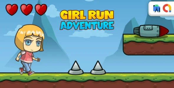 Girl Run Adventure - Runner Game Android Studio Project with AdMob Ads + Ready to Publish