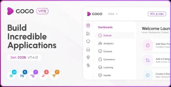 Gogo - Vite React Admin Dashboard (React 19)