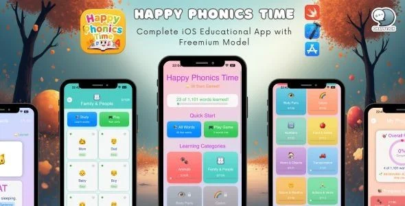 Happy Phonics Time - Complete iOS Educational App with Freemium Model