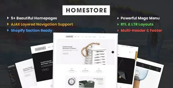 HomeStore - Modern, Minimal & Multipurpose Shopify Theme with Sections