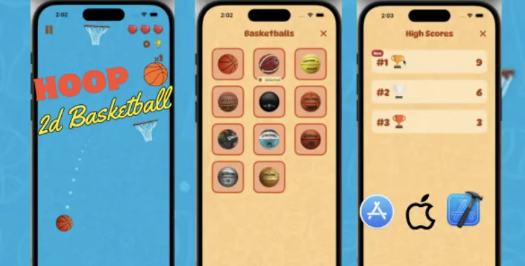 Hoop: 2D Basketball Game : SWIFTUI IOS GAME PLAY