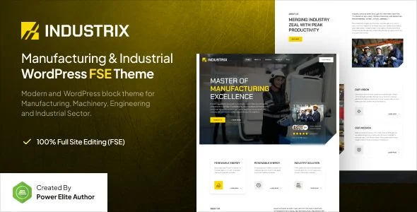 Industrix - Manufacturing & Industrial Gutenverse FSE WordPress Theme