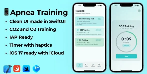iOS 17 Swift FreeDiving App | Apnea Training App with IAP
