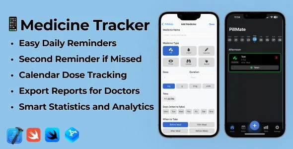 iOS 17 Swift Medicine Tracker App | Pill Reminder with Subscriptions (IAP)
