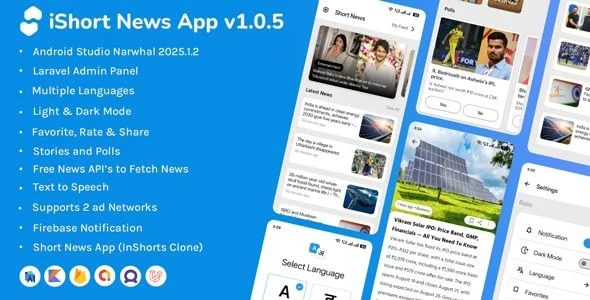 iShort News : Android Short News App with Admin Panel