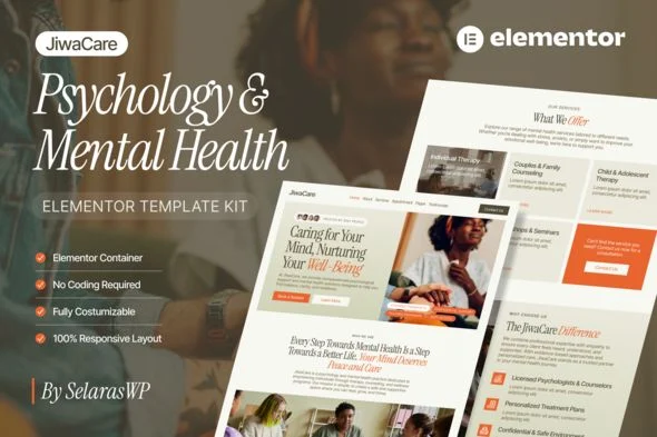 JiwaCare - Psychology & Mental Health Elementor Template Kit