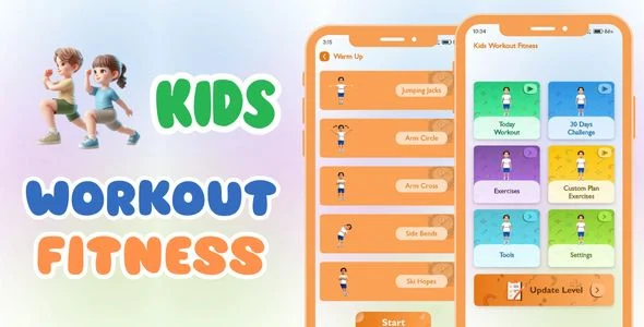 Kids Workout Fitness with AdMob Facebook Ads Android