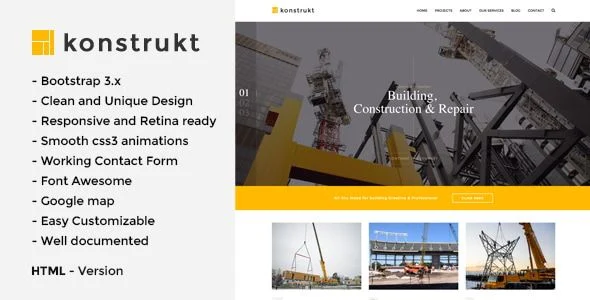 Konstrukt - HTML5 Construction & Building Template