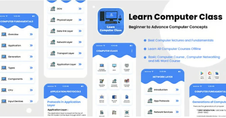 Learn Computer Course Offline - Computer Full Course Offline - Learn Computer Basic - Advace Course