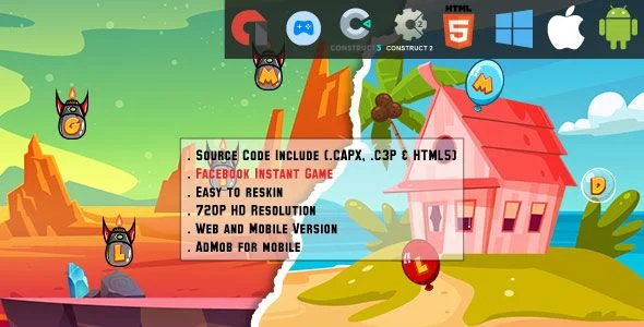 Letters Typing - 2 HTML5 Games 40% OFF - Web, Mobile and FB Instant games(CAPX, C3p and HTML5)