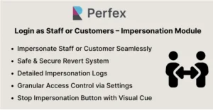 Login as Staff or Customers - Impersonation Module for Perfex CRM