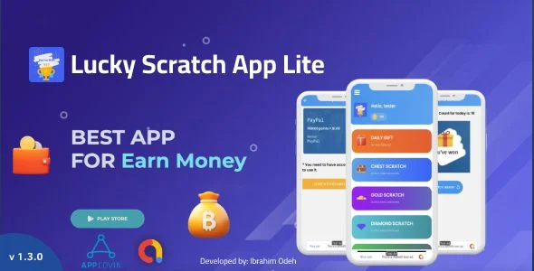 Lucky Scratch to Win Android App Lite with Earning System - Admin Panel (Admob + Applovin + Yodo1)