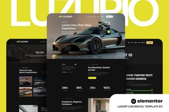 Luzurio - Luxury Car Rental Elementor Template Kit
