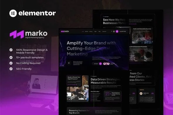 Marko - Digital Marketing Agency Elementor Template Kit